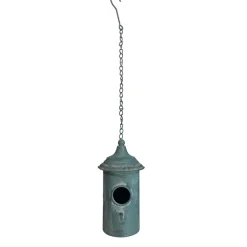 LA GRANDE PRAIRIE - Nichoir oiseaux à suspendre vintage bleu 11x24cm