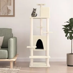MAISON EXCLUSIVE - Arbre à chat avec griffoirs en sisal crème 154 cm
