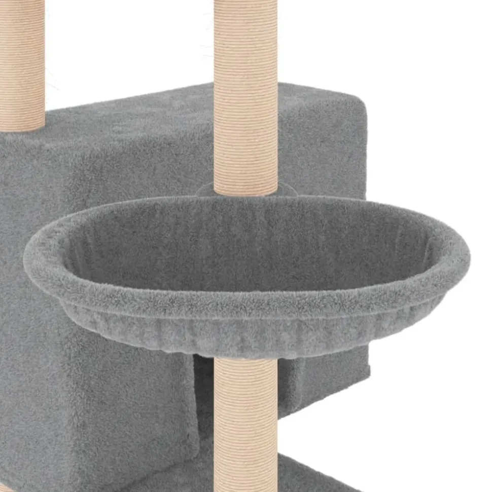MAISON EXCLUSIVE - Arbre à chat avec griffoirs en sisal gris clair 143 cm