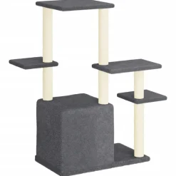 MAISON EXCLUSIVE - Arbre à chat avec griffoirs en sisal gris foncé 97,5 cm