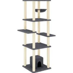 MAISON EXCLUSIVE - Arbre à chat avec griffoirs en sisal gris foncé 154 cm