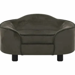 MAISON EXCLUSIVE - Canapé pour chien gris foncé 67x47x36 cm peluche