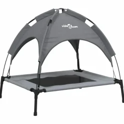 MAISON EXCLUSIVE - Lit pour chien avec auvent anthracite tissu oxford et acier