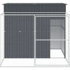 MAISON EXCLUSIVE - Niche pour chien avec cour anthracite 214x253x181 cm
