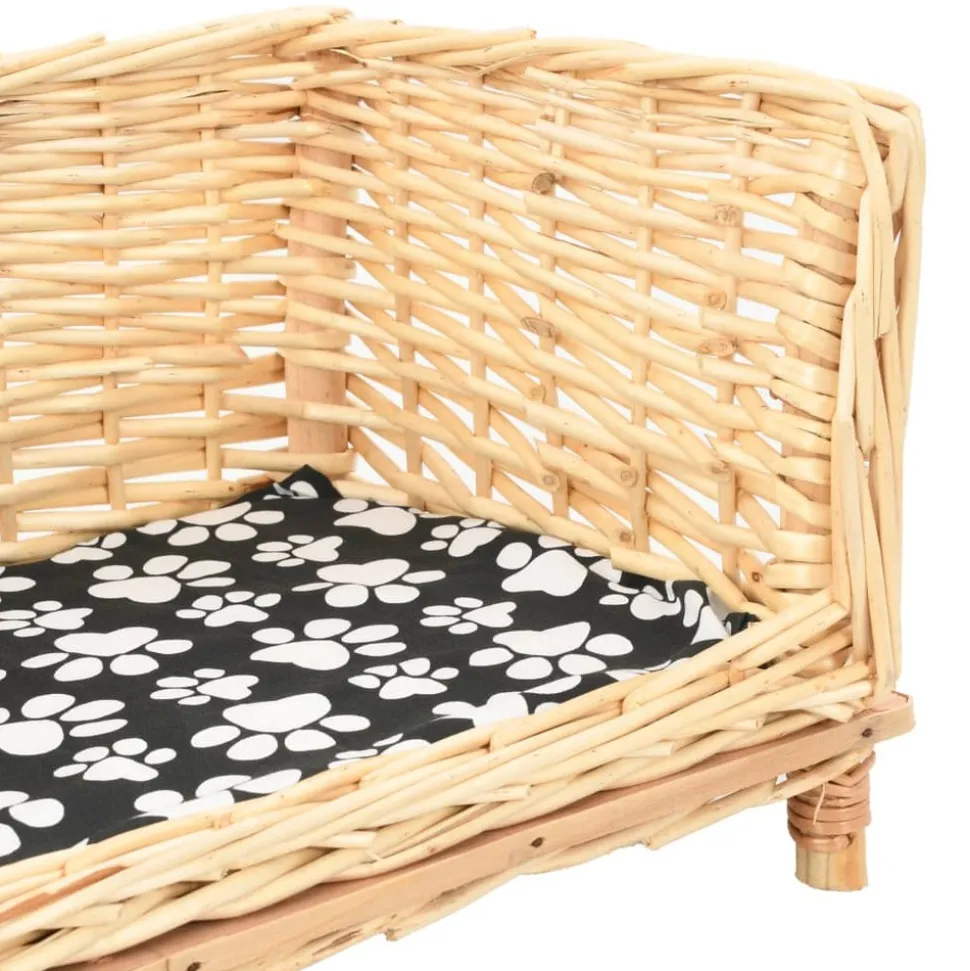 MAISON EXCLUSIVE - Panier pour chiens avec coussin 90x54x35 cm saule naturel