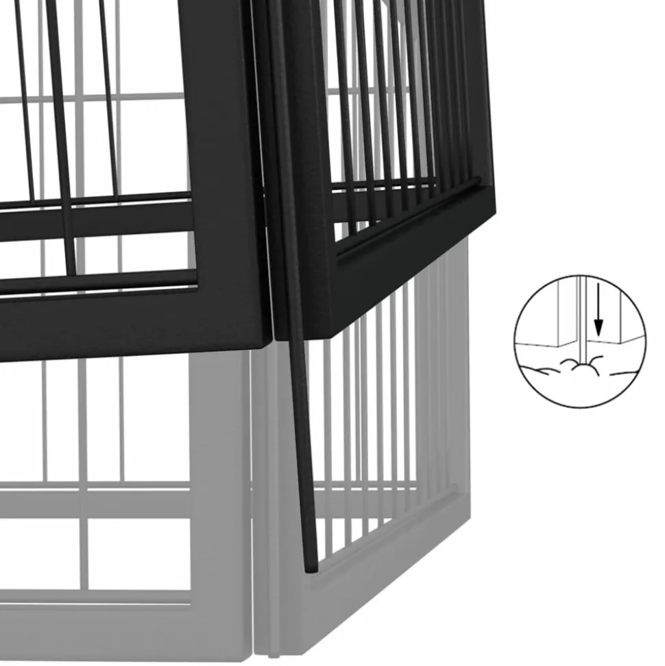MAISON EXCLUSIVE - Parc pour chien 44panneaux noir 100x50cm acier enduit de poudre