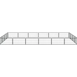 MAISON EXCLUSIVE - Parc pour chien 20panneaux noir 100x50cm acier enduit de poudre