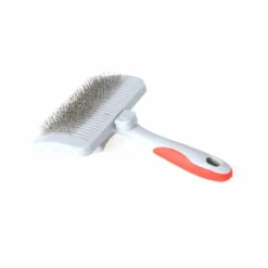 PARIS PRIX - Brosse de toilettage "rétractable" 17cm blanc