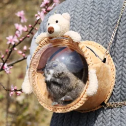 Sac de voyage semi-circulaire pour écureuil, chinchilla, hamster, lapin nain, cochon d'inde et ours - mcboson