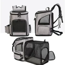 Sac à dos pour chat mcboson gris - extensible, grande capacité, pliable