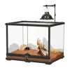 TERRATLANTIS - Kit terrarium pour Pogona juvenile, coloris noir L.60 x l.45x H.45 cm