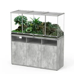 TERRATLANTIS - Terrarium et Meuble avec portes Béton L.132xP.45xH.60cm