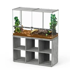 TERRATLANTIS - Terrarium et Meuble standard Gris L.118xP.45xH.75cm