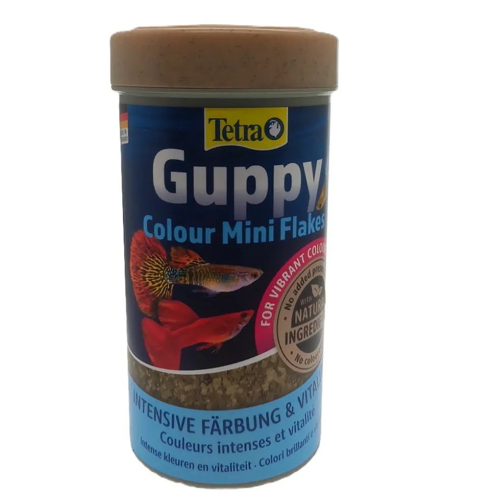 TETRA - Guppy couleur mini flocons 75g - 250 ml aliment pour les guppies, platys, m