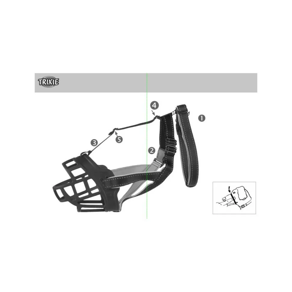 TRIXIE - Muselière muzzle flex, en silicone. Taille: m. Pour chien type border colli