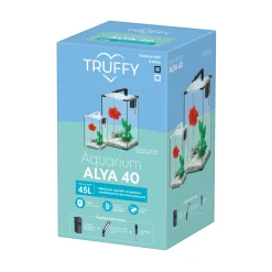 TRUFFY - Aquarium ALYA LED équipé noir 45 litres - L.30,5xP.30,5xH.50.4cm