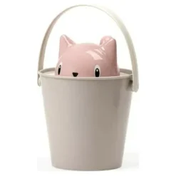 UNITED PETS - Seau de conteneur aliments pour chat rose/gris (20 x 28 cm)