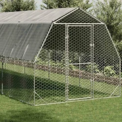 VIDAXL - Poulailler avec toit 2,5x6x2,25 m acier galvanisé