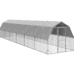 VIDAXL - Poulailler avec toit 2,5x12x2,25 m acier galvanisé