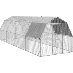 VIDAXL - Poulailler avec toit 2,5x8x2,25 m acier galvanisé
