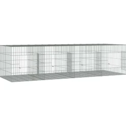 VIDAXL - Cage à lapin 4 panneaux 217x79x54 cm fer galvanisé