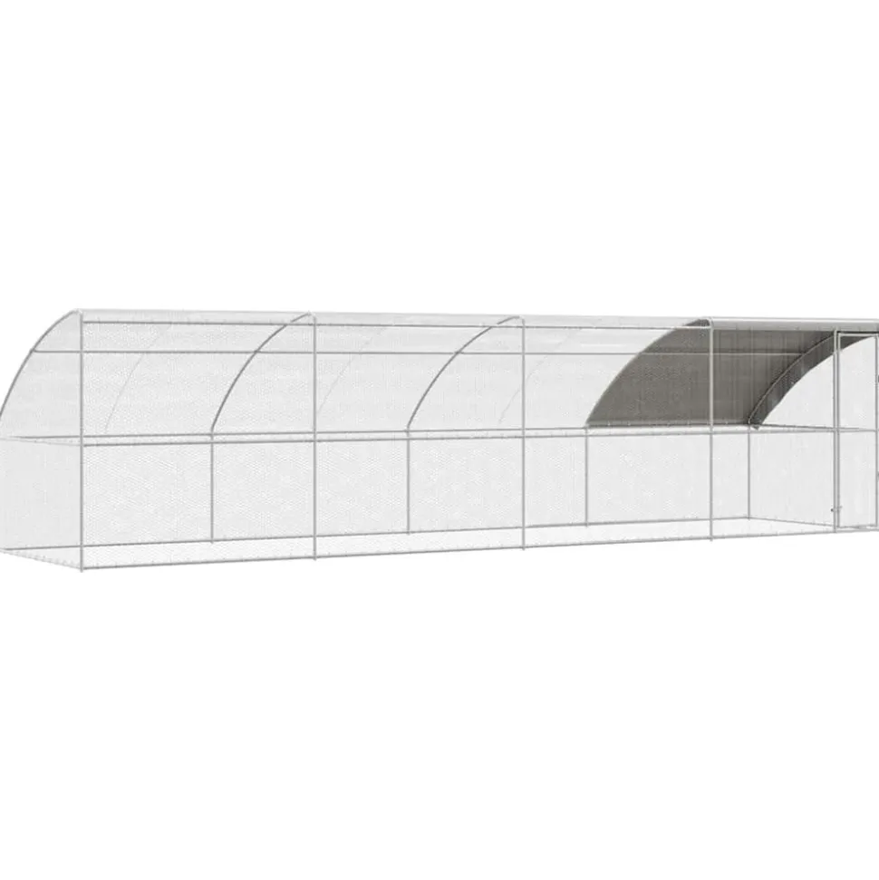 VIDAXL - Cage à poules argent 800 x 200 x 198.5 cm acier galvanisé