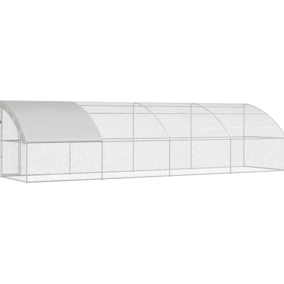 VIDAXL - Cage à poules argent 800 x 200 x 198.5 cm acier galvanisé