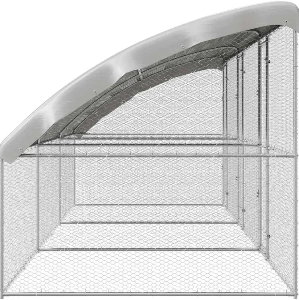 VIDAXL - Cage à poules argent 600 x 200 x 198.5 cm acier galvanisé