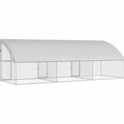 VIDAXL - Cage à poules argent 600 x 200 x 198.5 cm acier galvanisé
