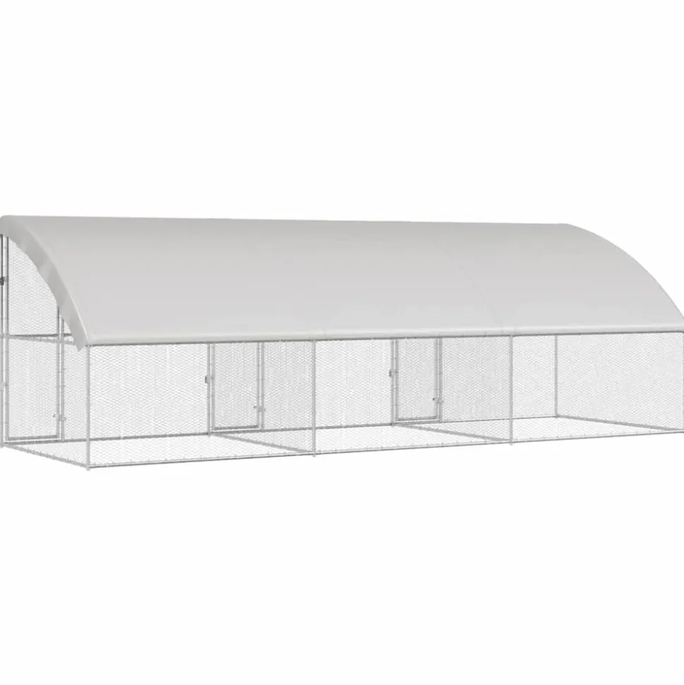 VIDAXL - Cage à poules argent 600 x 200 x 198.5 cm acier galvanisé