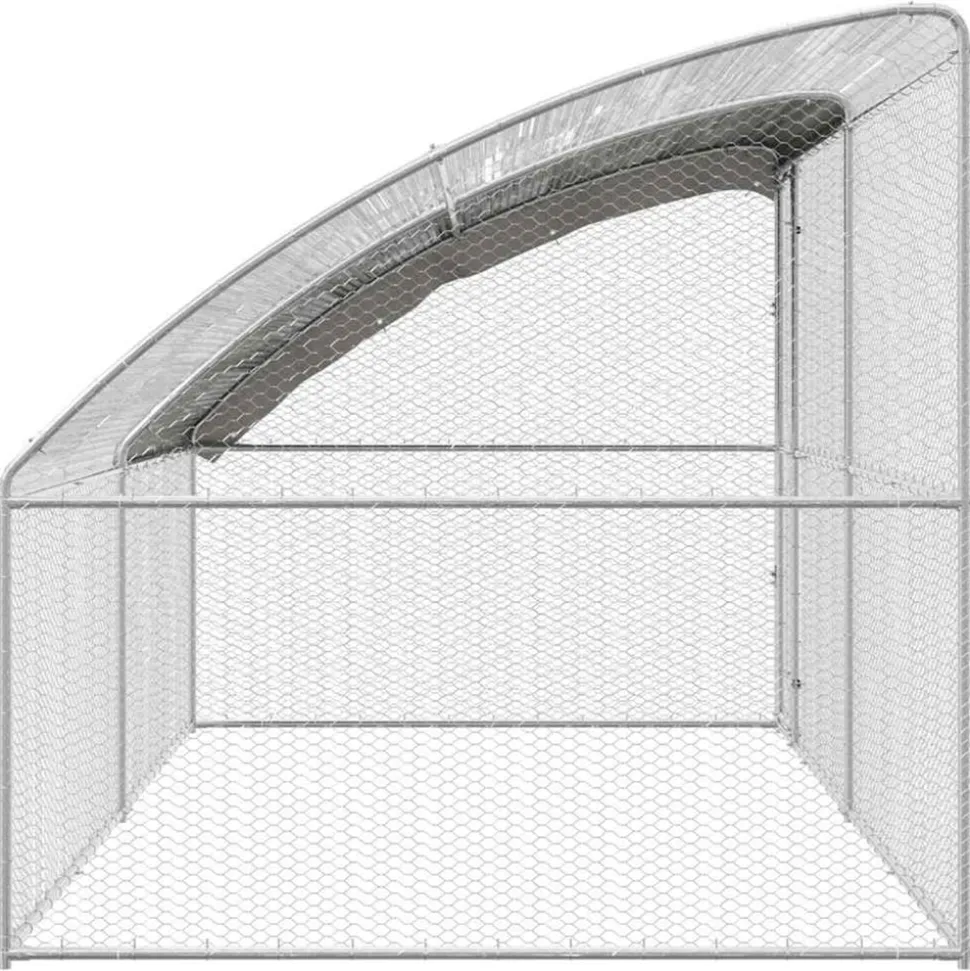 VIDAXL - Cage à poules argent 400 x 200 x 198.5 cm acier galvanisé