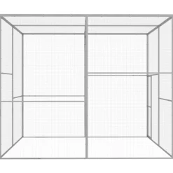 VIDAXL - Cage pour chat 3x3x2,5 m acier galvanisé