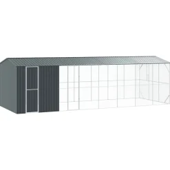 VIDAXL - Cage pour oiseaux anthracite 860 x 310 x 247 cm acier galvanisé