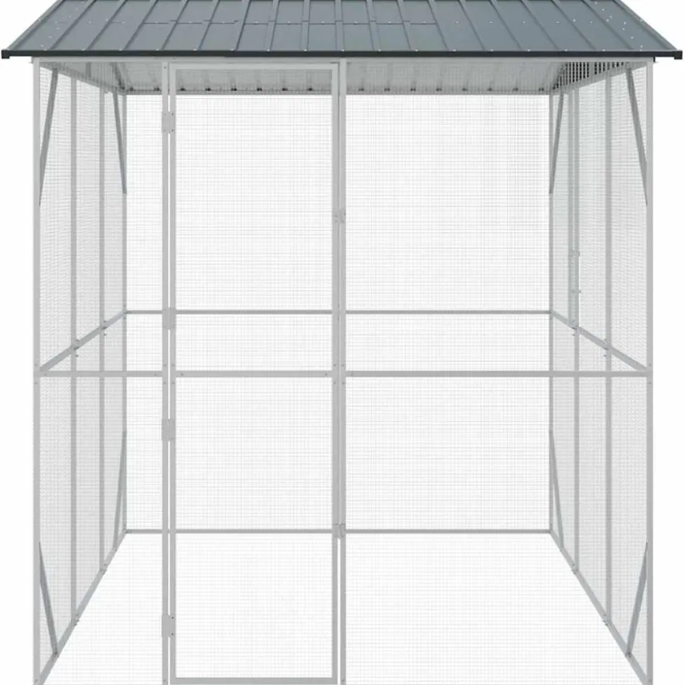 VIDAXL - Cage pour oiseaux anthracite 227 x 310 x 247 cm acier galvanisé