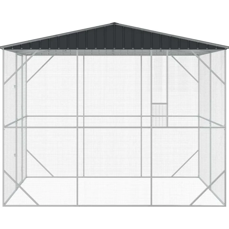 VIDAXL - Cage pour oiseaux anthracite 227 x 310 x 247 cm acier galvanisé