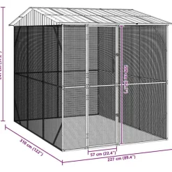 VIDAXL - Cage pour oiseaux anthracite 227 x 310 x 247 cm acier galvanisé