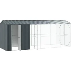 VIDAXL - Cage pour oiseaux anthracite 645 x 208 x 247 cm acier galvanisé