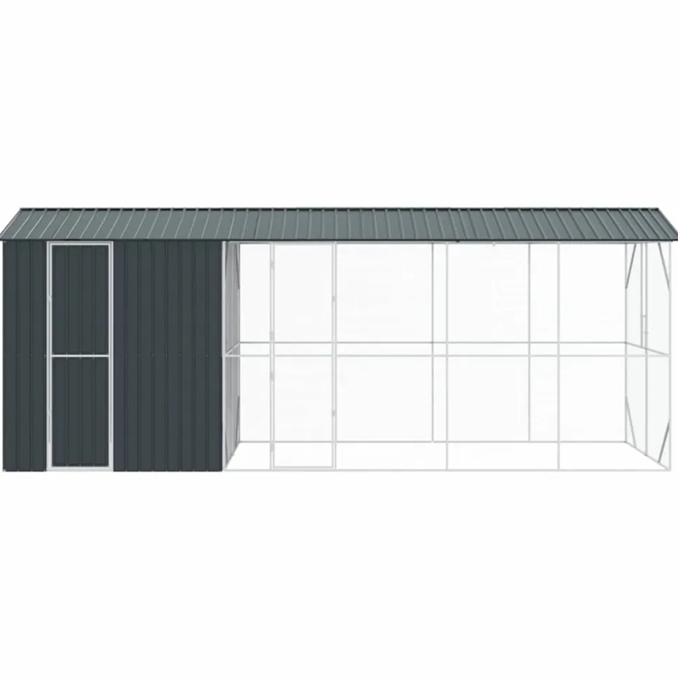 VIDAXL - Cage pour oiseaux anthracite 645 x 208 x 247 cm acier galvanisé
