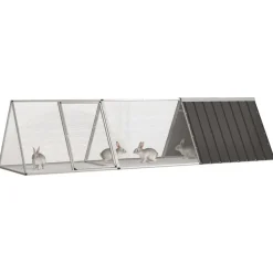 VIDAXL - Clapier anthracite 302,5x80,5x71 cm acier galvanisé