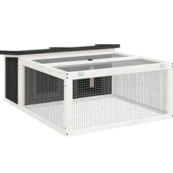 VIDAXL - Clapier gris 117,5x97x47,5 cm bois de pin massif