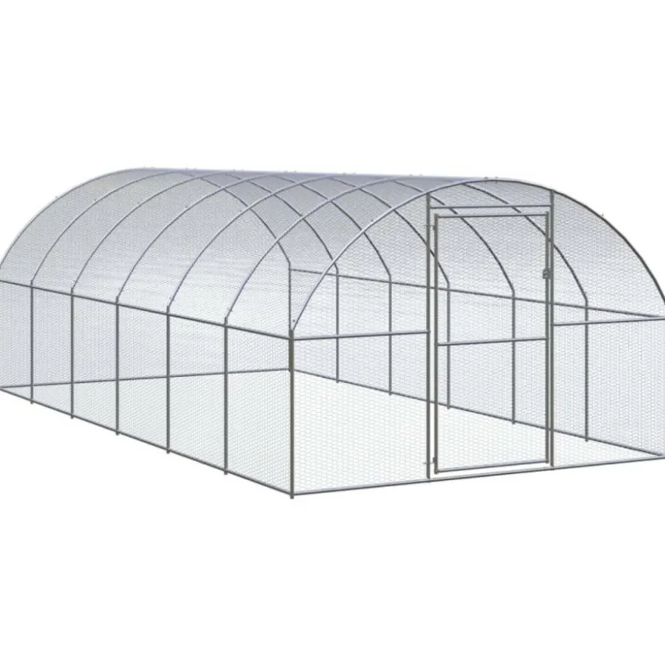 VIDAXL - Poulailler d extérieur 3x6x2 m acier galvanisé