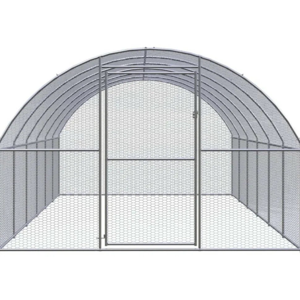VIDAXL - Poulailler d extérieur 3x6x2 m acier galvanisé