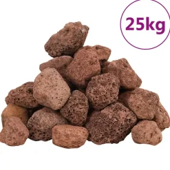 VIDAXL - Roches volcaniques 25 kg rouge 3-5 cm