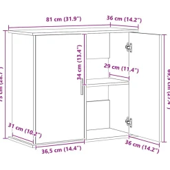 VIDAXL - Support pour aquarium chêne noir 81x36x73 cm bois d'ingénierie