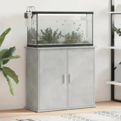 VIDAXL - Support pour aquarium gris béton 81x36x73 cm bois d ingénierie