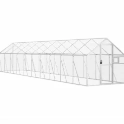 VIDAXL - Volière argenté 1,79x10x1,85 m aluminium