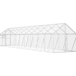 VIDAXL - Volière argenté 1,79x10x1,85 m aluminium