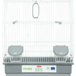 ZOLUX - Cage pour oiseaux - carla - plastique recyclé - 2 perchoirs - 2 mangeoires - balançoire