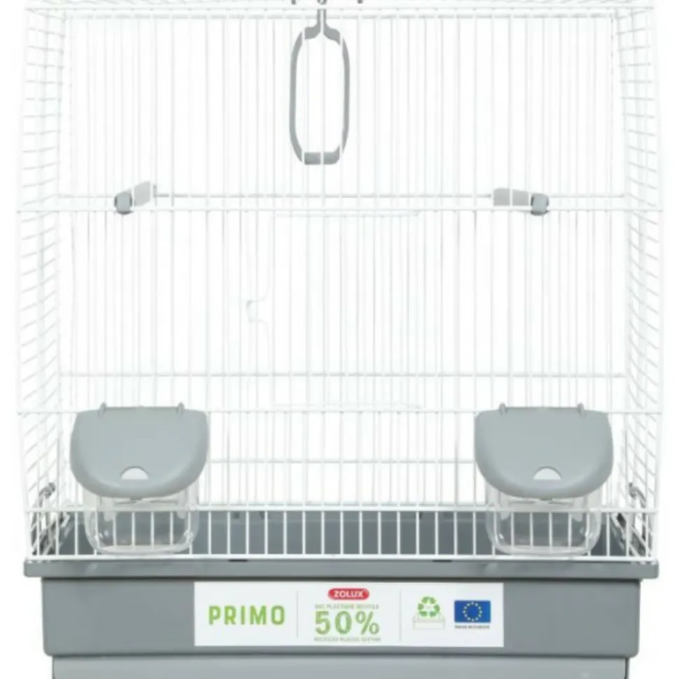 ZOLUX - Cage pour oiseaux - carla - plastique recyclé - 2 perchoirs - 2 mangeoires - balançoire