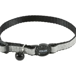 ZOLUX - Collier shiny nylon réglable de 17 à 30 cm, noir pour chat